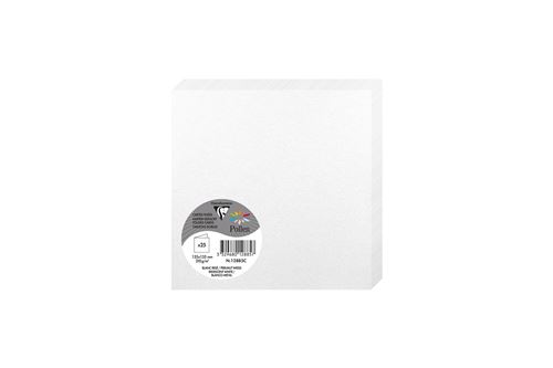 Pack de 25 cartes pliées Pollen 135 x 135 mm Blanc Irisé