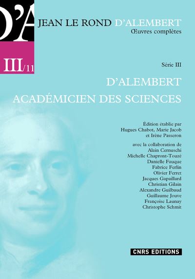 Jean Le Rond D'Alembert - Oeuvres complètes - Série III - Académie des sciences -  Collectif - broché