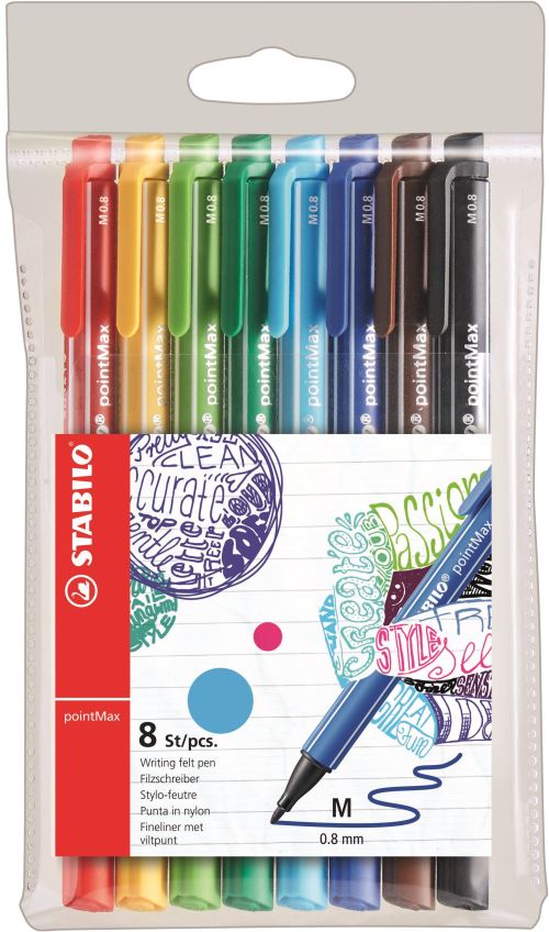 Stabilo Pochette X 8 Stylos-Feutres Pointmax