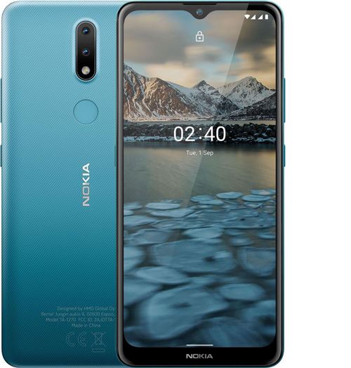 Nokia 2.4 - Android One - 4G smartphone - double SIM - RAM 3 Go / Mémoire interne 32 Go - microSD slot - 6.5 - 2x caméras arrière 13 MP, 2 MP - front camera 5 MP - fjord