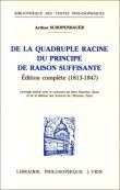 De la quadruple racine du principe de raison suffisante