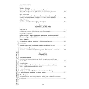 Les conflits d'archives