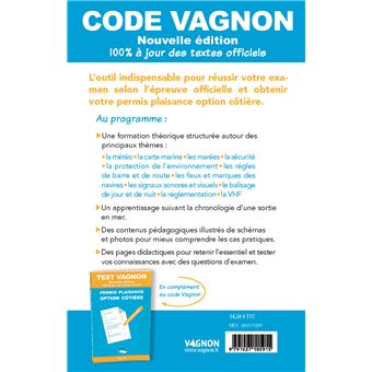 Code Vagnon - Permis plaisance - Option côtière. Objectif 100% réussite