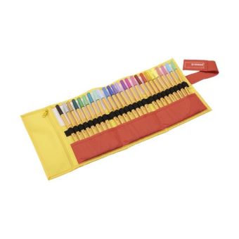 Trousse enroulable de 25 feutres Stabilo Just like you Jaune