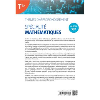 Thèmes d'approfondissement - Spécialité Mathématiques - Terminale - Objectif Sup