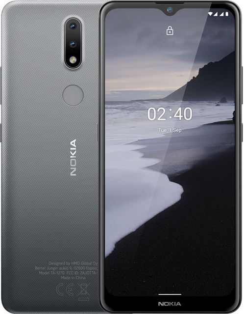 Nokia 2.4 - Android One - 4G smartphone - double SIM - RAM 2 Go / Mémoire interne 32 Go - microSD slot - 6.5 - 2x caméras arrière 13 MP, 2 MP - front camera 5 MP - Charbon