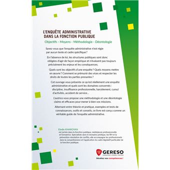 L'enquête administrative dans la Fonction Publique
