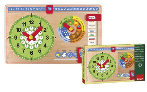 Horloge calendrier anglais petite taille Goula