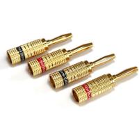 Pack de 4 fiches Banane Real Cable Plaquées Or 24K