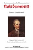 Études germaniques - N°1/2015