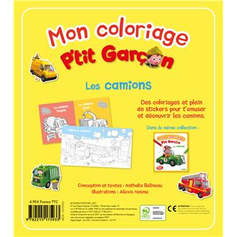 Mon coloriage p'tit garçon - Les camions