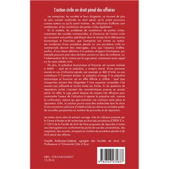 L'action civile en droit pénal des affaires