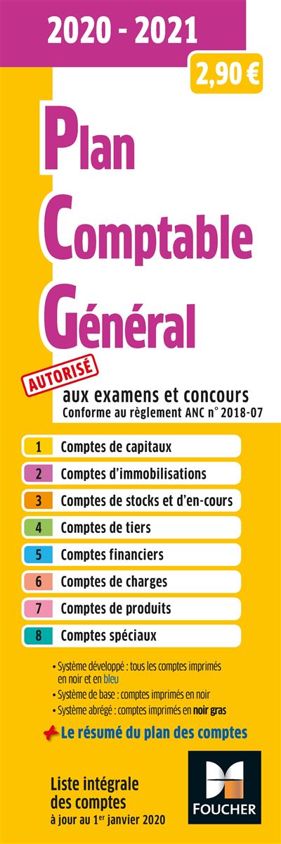 Plan comptable général - PCG - 2020-2021