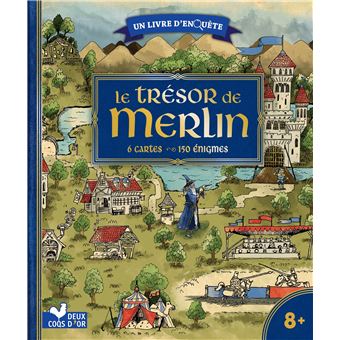Le trésor de Merlin - livre avec cartes et loupe