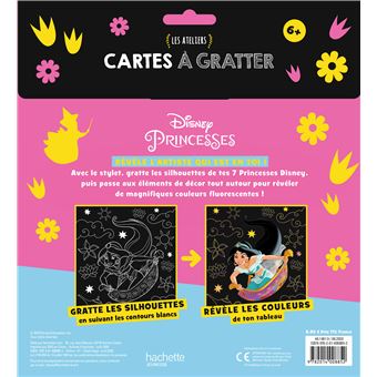 DISNEY PRINCESSES - Les Ateliers Disney - Cartes à gratter fluorescentes