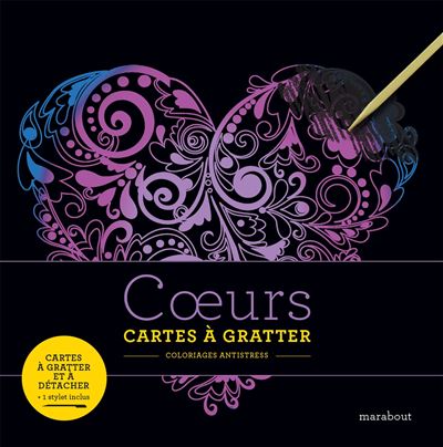 Livre à gratter - Coeurs -  Collectif - broché