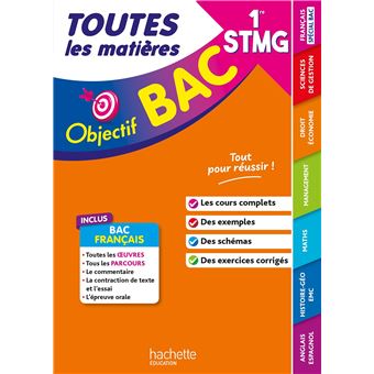 Objectif Bac Toutes Les Matieres 1re Stmg Broche Collectif Achat Livre Fnac
