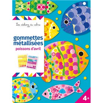 Gommettes métallisées poissons d'avril - pochette avec accessoires