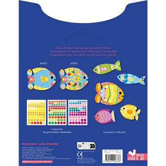 Gommettes métallisées poissons d'avril - pochette avec accessoires