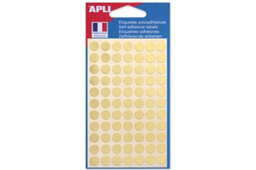 AGIPA  apli Pastille de signalisation, diam&egrave;tre: 15 mm, or - Lot de 24