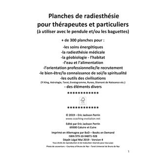 Planches de radiesthésie pour thérapeutes et particuliers