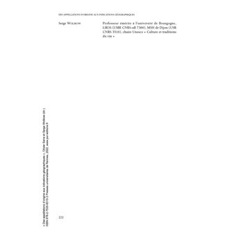 Des appellations d'origine aux indications géographiques