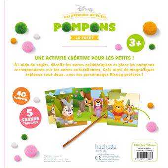 DISNEY BABY - Pochette Mes Premières Activités - Les Animaux de la forêt - Pompons