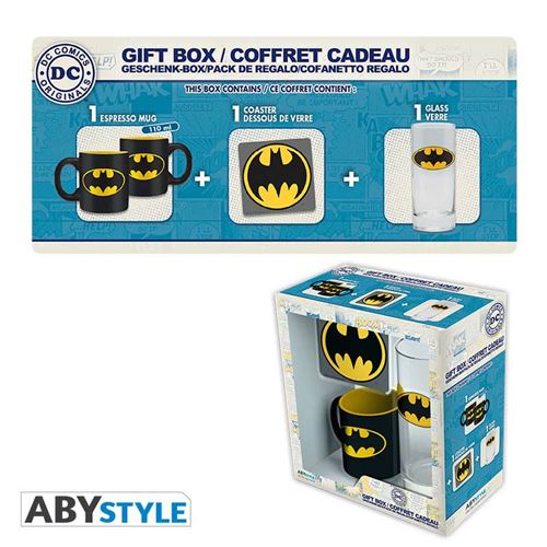 Pack DC Comics Batman Mug + Dessous de verre + Verre