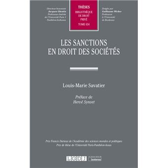 Les sanctions en droit des sociétés