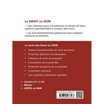 Le droit des biens en QCM