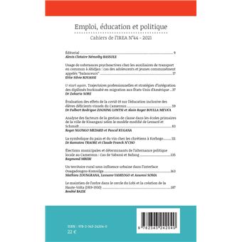 Emploi, éducation et politique