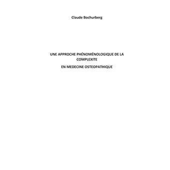 Une approche phénoménologique de la complexite