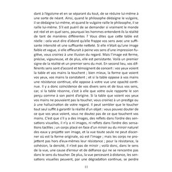 De la réalité du monde sensible