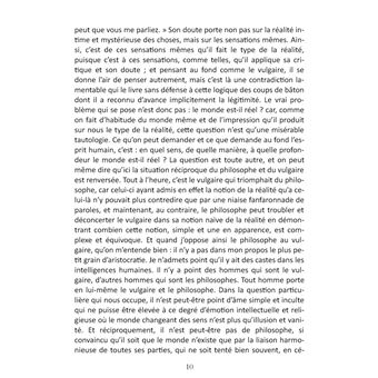 De la réalité du monde sensible