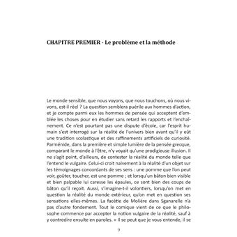 De la réalité du monde sensible