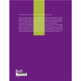 De la réalité du monde sensible