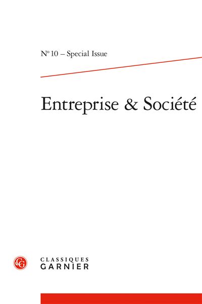 Entreprise &amp société, n  10 - special issue - varia