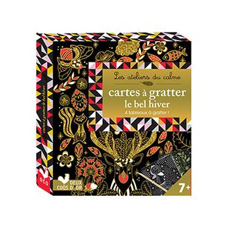 Cartes à gratter le bel hiver - mini boite avec accessoires