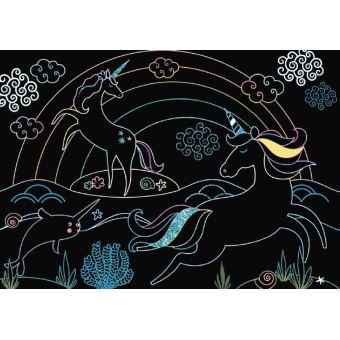 Maxi pochette Licornes - Cartes à colorier et à gratter