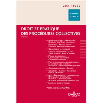 Droit et pratique des procédures collectives 2021/2022