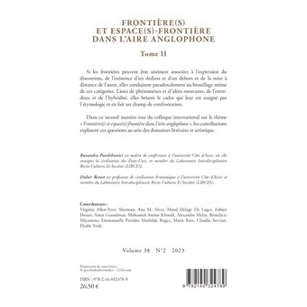 Frontière(s) et espace(s)-frontière dans l'aire anglophone