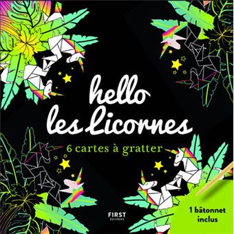 Hello les licornes - 6 cartes à gratter