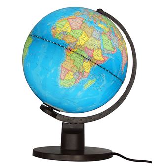 Globe 25 cm bleu lumineux politique
