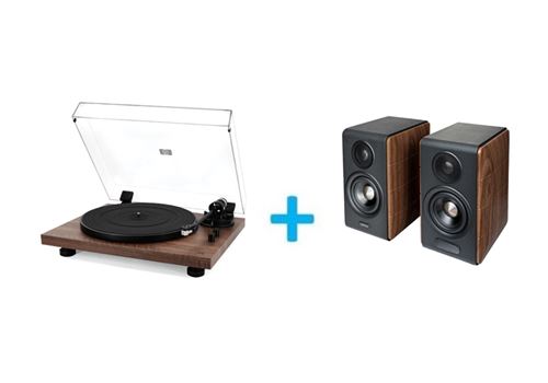 Pack vinyle JVC AL F64T + 2 enceintes amplifiées Edifier S880DB MKII Noyer - vue 1