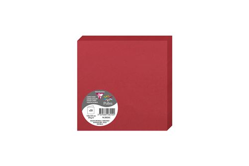 Pack de 25 cartes pli&eacute;es Pollen 135 x 135 mm Rouge Groseille