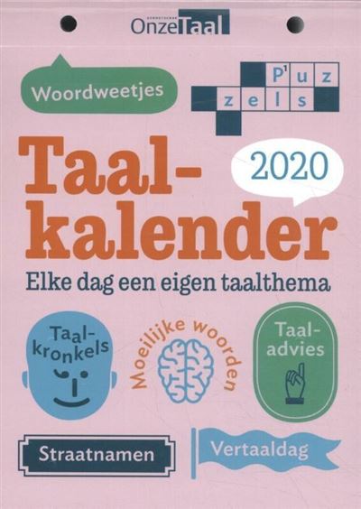 Taal-kalender Onze Taal 2020 - Onze Taal Genootschap - Achat Livre | Fnac