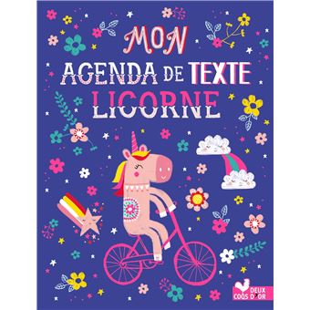 Mon agenda de texte Licornes