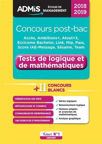 Concours post-bac, Tests de logique et de mathématiques, Écoles de management