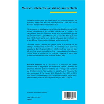 Maurice : intellectuels et champs intellectuels