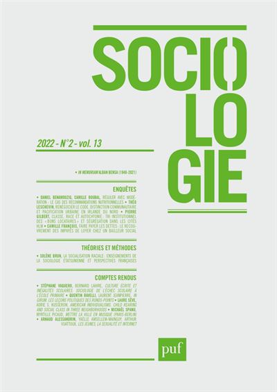 Sociologie 2022, n.2 -  Collectif - broché